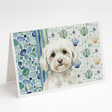 Load image into Gallery viewer, White Havanese Coastal Sea Glass Greeting Cards Pack of 8