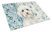 Load image into Gallery viewer, White Havanese Coastal Sea Glass Glass Cutting Board