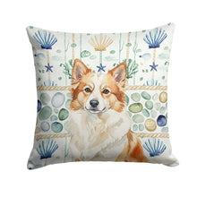 Load image into Gallery viewer, Tan Icelandic Sheepdog Coastal Sea Glass Throw Pillow