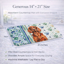 Load image into Gallery viewer, Irish Setter Coastal Sea Glass Dish Drying Mat