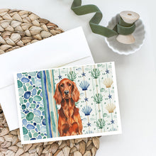 Load image into Gallery viewer, Irish Setter Coastal Sea Glass Greeting Cards Pack of 8