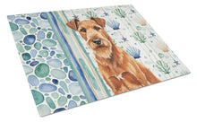 Load image into Gallery viewer, Irish Terrier Coastal Sea Glass Glass Cutting Board