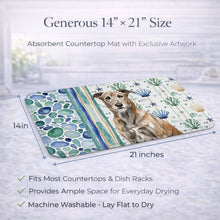 Load image into Gallery viewer, Brindle Irish Wolfhound Coastal Sea Glass Dish Drying Mat