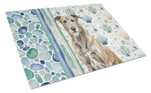 Load image into Gallery viewer, Brindle Irish Wolfhound Coastal Sea Glass Glass Cutting Board