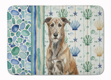 Load image into Gallery viewer, Brindle Irish Wolfhound Coastal Sea Glass Memory Foam Kitchen Mat