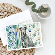 Load image into Gallery viewer, Gray Irish Wolfhound Coastal Sea Glass Greeting Cards Pack of 8