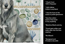 Load image into Gallery viewer, Gray Irish Wolfhound Coastal Sea Glass Kitchen Towel
