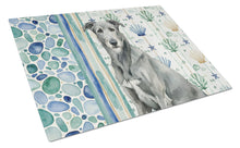 Load image into Gallery viewer, Gray Irish Wolfhound Coastal Sea Glass Glass Cutting Board