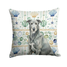 Load image into Gallery viewer, Gray Irish Wolfhound Coastal Sea Glass Throw Pillow