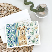 Load image into Gallery viewer, Wheaten Irish Wolfhound Coastal Sea Glass Greeting Cards Pack of 8