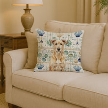 Load image into Gallery viewer, Wheaten Irish Wolfhound Coastal Sea Glass Throw Pillow