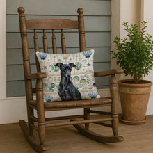 Load image into Gallery viewer, Black Italian Greyhound Coastal Sea Glass Throw Pillow