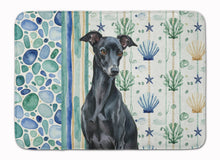 Load image into Gallery viewer, Black Italian Greyhound Coastal Sea Glass Memory Foam Kitchen Mat