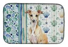 Load image into Gallery viewer, Fawn Italian Greyhound Coastal Sea Glass Dish Drying Mat