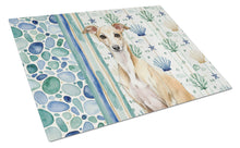 Load image into Gallery viewer, Fawn Italian Greyhound Coastal Sea Glass Glass Cutting Board
