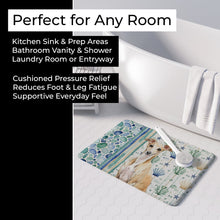 Load image into Gallery viewer, Fawn Italian Greyhound Coastal Sea Glass Memory Foam Kitchen Mat