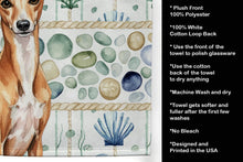 Load image into Gallery viewer, Red Italian Greyhound Coastal Sea Glass Kitchen Towel