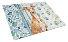 Load image into Gallery viewer, Red Italian Greyhound Coastal Sea Glass Glass Cutting Board