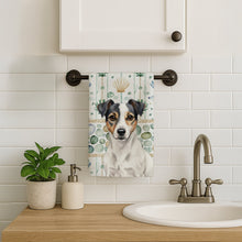 Load image into Gallery viewer, White and Black Jack Russell Terrier Coastal Sea Glass Kitchen Towel