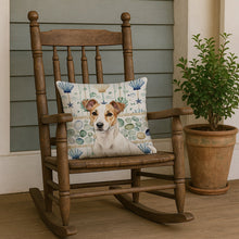 Load image into Gallery viewer, White and Tan Jack Russell Terrier Coastal Sea Glass Throw Pillow