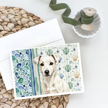 Load image into Gallery viewer, White Jack Russell Terrier Coastal Sea Glass Greeting Cards Pack of 8