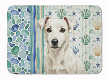 Load image into Gallery viewer, White Jack Russell Terrier Coastal Sea Glass Memory Foam Kitchen Mat