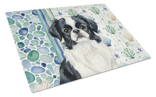 Load image into Gallery viewer, Black and White Japanese Chin Coastal Sea Glass Glass Cutting Board