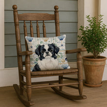 Load image into Gallery viewer, Black and White Japanese Chin Coastal Sea Glass Throw Pillow