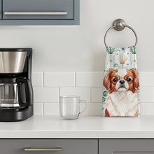 Load image into Gallery viewer, Red and White Japanese Chin Coastal Sea Glass Kitchen Towel