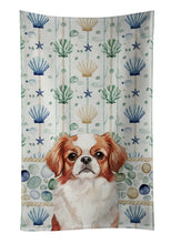 Load image into Gallery viewer, Red and White Japanese Chin Coastal Sea Glass Kitchen Towel