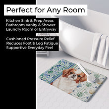 Load image into Gallery viewer, Red and White Japanese Chin Coastal Sea Glass Memory Foam Kitchen Mat