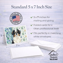 Load image into Gallery viewer, Tricolor Japanese Chin Coastal Sea Glass Greeting Cards Pack of 8