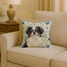 Load image into Gallery viewer, Tricolor Japanese Chin Coastal Sea Glass Throw Pillow
