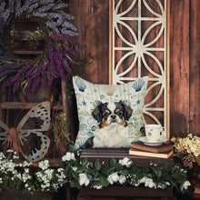 Load image into Gallery viewer, Tricolor Japanese Chin Coastal Sea Glass Throw Pillow