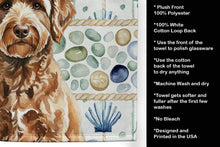 Load image into Gallery viewer, Chocolate Labradoodle Coastal Sea Glass Kitchen Towel