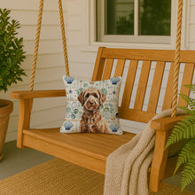 Load image into Gallery viewer, Chocolate Labradoodle Coastal Sea Glass Throw Pillow