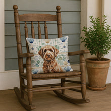 Load image into Gallery viewer, Chocolate Labradoodle Coastal Sea Glass Throw Pillow