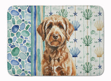 Load image into Gallery viewer, Chocolate Labradoodle Coastal Sea Glass Memory Foam Kitchen Mat