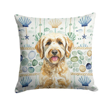 Load image into Gallery viewer, Yellow Labradoodle Coastal Sea Glass Throw Pillow