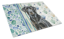 Load image into Gallery viewer, Black Labrador Retriever Coastal Sea Glass Glass Cutting Board