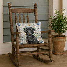 Load image into Gallery viewer, Black Labrador Retriever Coastal Sea Glass Throw Pillow