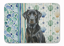 Load image into Gallery viewer, Black Labrador Retriever Coastal Sea Glass Memory Foam Kitchen Mat