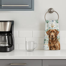 Load image into Gallery viewer, Chocolate Labrador Retriever Coastal Sea Glass Kitchen Towel