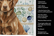 Load image into Gallery viewer, Chocolate Labrador Retriever Coastal Sea Glass Kitchen Towel