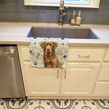 Load image into Gallery viewer, Chocolate Labrador Retriever Coastal Sea Glass Kitchen Towel