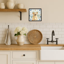 Load image into Gallery viewer, Yellow Labrador Retriever Coastal Sea Glass Framed Metal Print