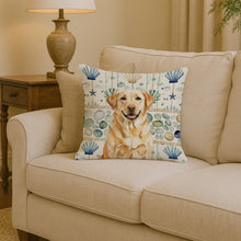 Load image into Gallery viewer, Yellow Labrador Retriever Coastal Sea Glass Throw Pillow