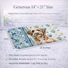 Load image into Gallery viewer, Lagotto Romagnolo Coastal Sea Glass Dish Drying Mat