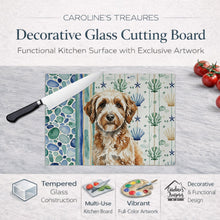 Load image into Gallery viewer, Lagotto Romagnolo Coastal Sea Glass Glass Cutting Board