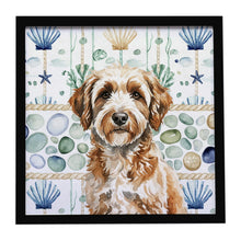 Load image into Gallery viewer, Lagotto Romagnolo Coastal Sea Glass Framed Metal Print